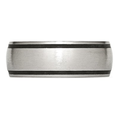 Stainless Steel 8mm Black Rubber Wedding Band – view 5
