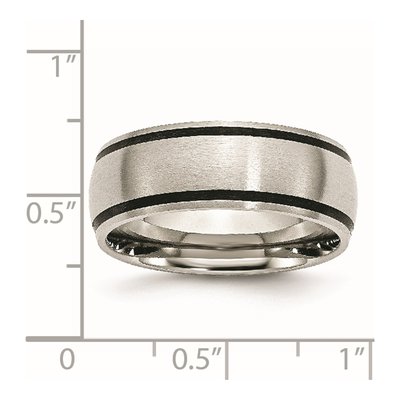 Stainless Steel 8mm Black Rubber Wedding Band – view 8