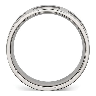 Stainless Steel 8mm Black Rubber Wedding Band – view 3