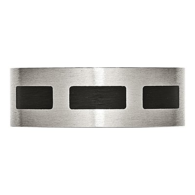 Stainless Steel 8mm Black Rubber Wedding Band – view 5