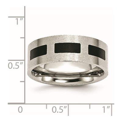 Stainless Steel 8mm Black Rubber Wedding Band – view 8