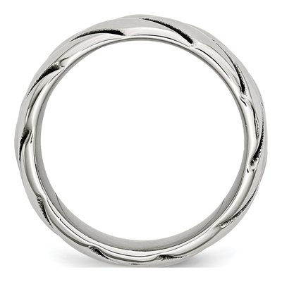 Stainless Steel Braided Design Ring – view 2