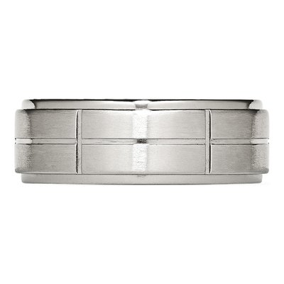 Stainless Steel 8mm Grooved Comfort-Fit Wedding Band – view 6