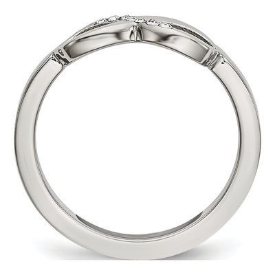 Stainless Steel CZ Infinity Ring – view 3
