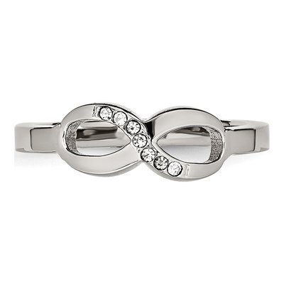 Stainless Steel CZ Infinity Ring – view 6