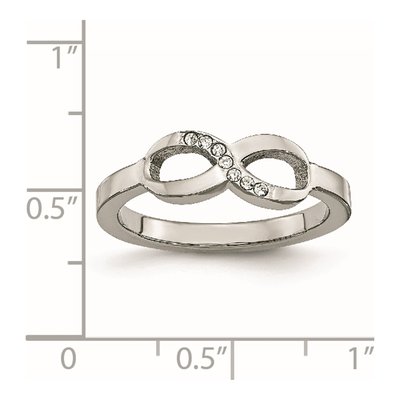 Stainless Steel CZ Infinity Ring – view 8