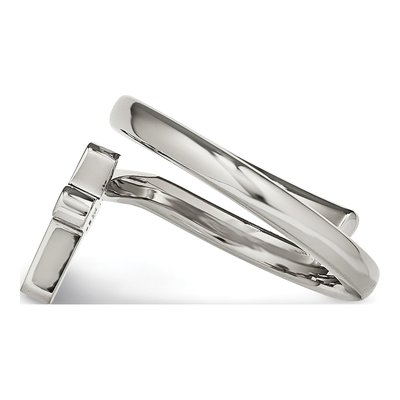 Stainless Steel Twisted Cross Ring – view 4