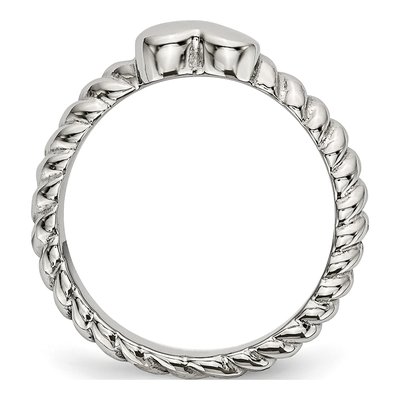 Stainless Steel Twisted Heart Ring – view 3