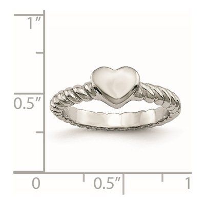 Stainless Steel Twisted Heart Ring – view 8