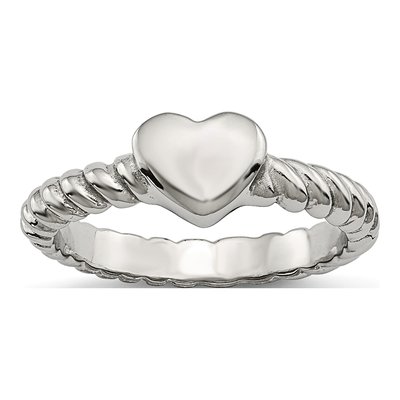 Stainless Steel Twisted Heart Ring