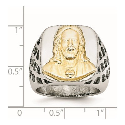 Men's Stainless Steel Jesus Ring – view 8