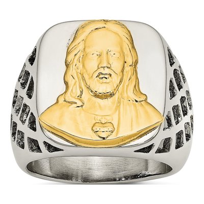 Men's Stainless Steel Jesus Ring