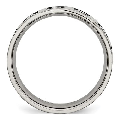 Stainless Steel 6mm Enameled Flat Wedding Band – view 3