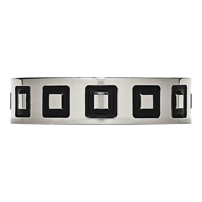 Stainless Steel 6mm Enameled Flat Wedding Band – view 4