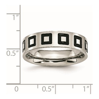 Stainless Steel 6mm Enameled Flat Wedding Band – view 7