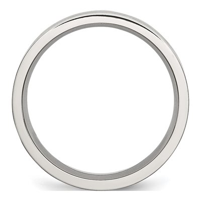 Stainless Steel 6mm Grooved Comfort-Fit Wedding Band – view 5