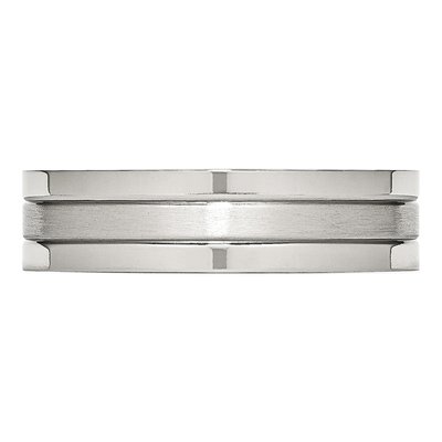 Stainless Steel 6mm Grooved Comfort-Fit Wedding Band – view 6