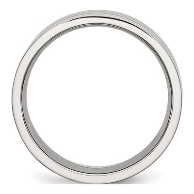 Stainless Steel 8mm Grooved Comfort-Fit Wedding Band – view 5