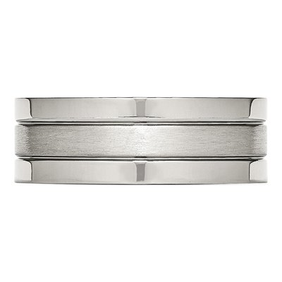 Stainless Steel 8mm Grooved Comfort-Fit Wedding Band – view 6