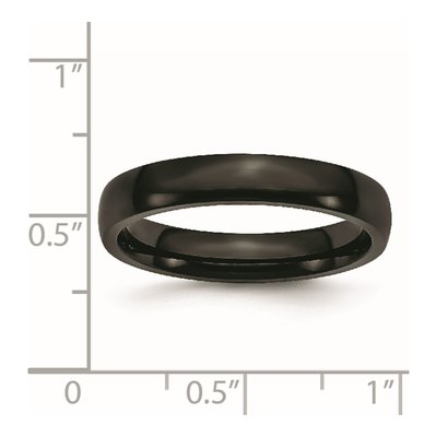 Black Stainless Steel 4mm Black Wedding Band – view 7