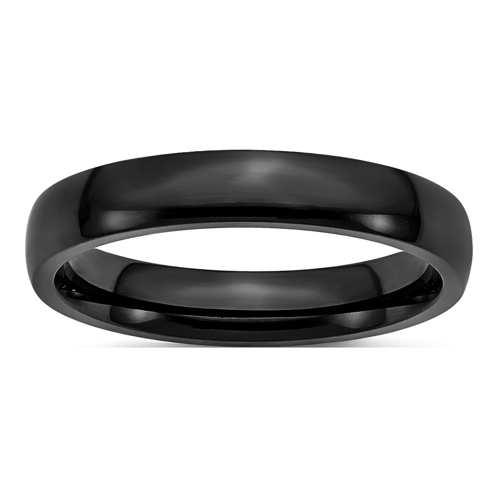 Black Stainless Steel 4mm Black Wedding Band