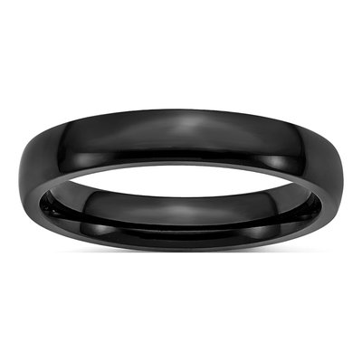 Black Stainless Steel 4mm Black Wedding Band