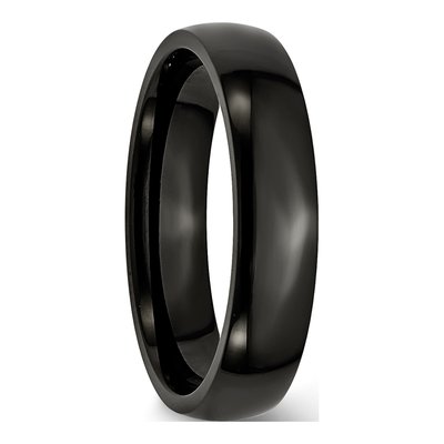Black Stainless Steel 5mm Black Wedding Band – view 5