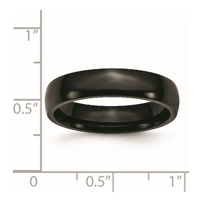 Black Stainless Steel 5mm Black Wedding Band – view 7