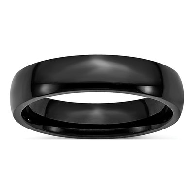 Black Stainless Steel 5mm Black Wedding Band