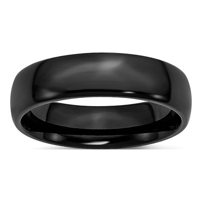 Black Stainless Steel 6mm Wedding Band