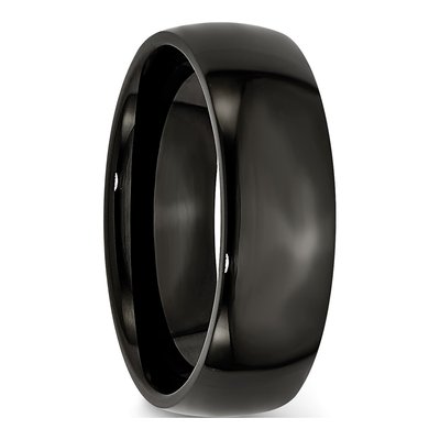 Black Stainless Steel 7mm Wedding Band – view 5