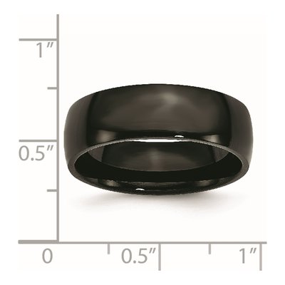 Black Stainless Steel 7mm Wedding Band – view 7