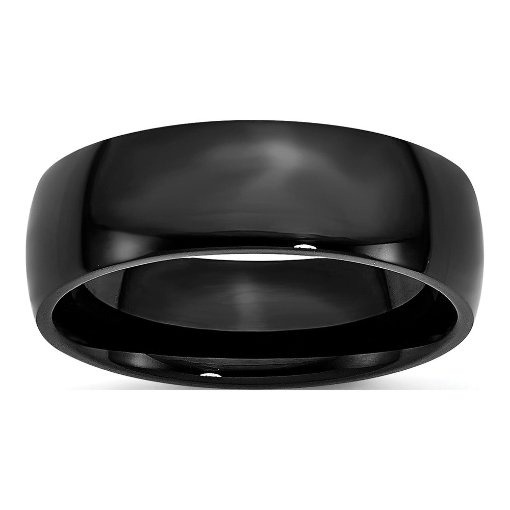 Black Stainless Steel 7mm Wedding Band