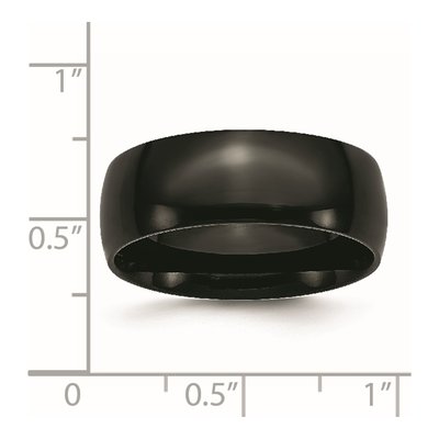 Black Stainless Steel 8mm Wedding Band – view 7