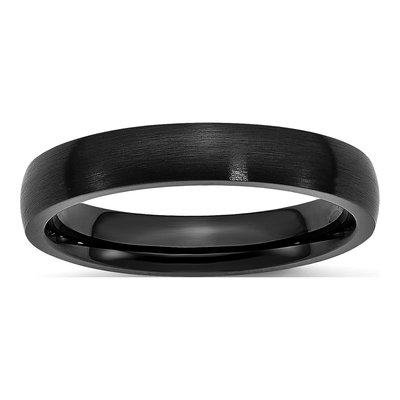 Black Stainless Steel 4mm Black Wedding Band