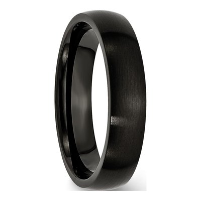 Black Stainless Steel 5mm Black Wedding Band – view 5