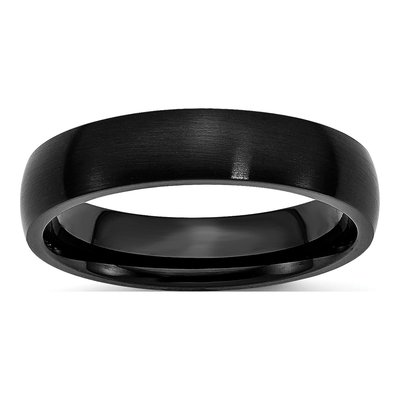 Black Stainless Steel 5mm Black Wedding Band