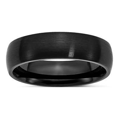 Black Stainless Steel 6mm Black Wedding Band
