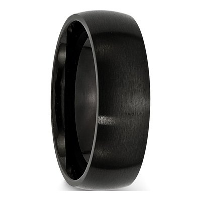 Black Stainless Steel 7mm Black Wedding Band – view 5