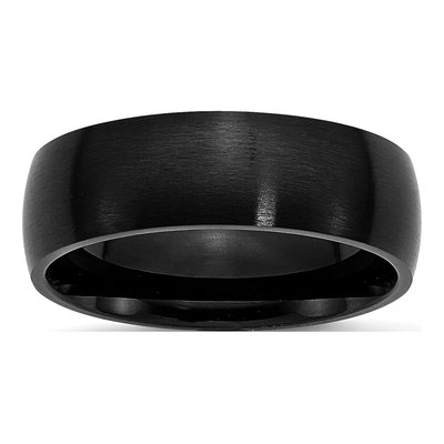 Black Stainless Steel 7mm Black Wedding Band