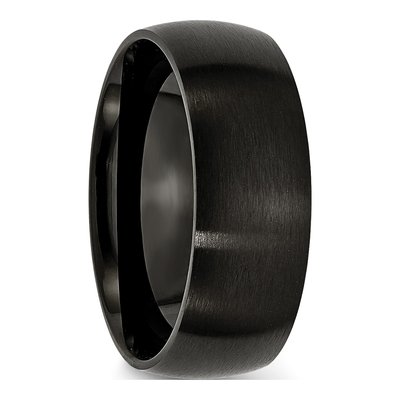 Black Stainless Steel 8mm Black Wedding Band – view 5