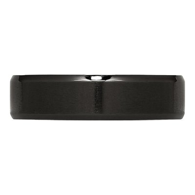 Black Stainless Steel 6mm Beveled Wedding Band – view 4