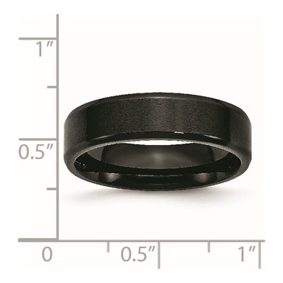 Black Stainless Steel 6mm Beveled Wedding Band – view 7