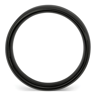 Black Stainless Steel 8mm Beveled Comfort-Fit Wedding Band – view 3