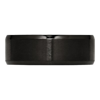 Black Stainless Steel 8mm Beveled Comfort-Fit Wedding Band – view 4