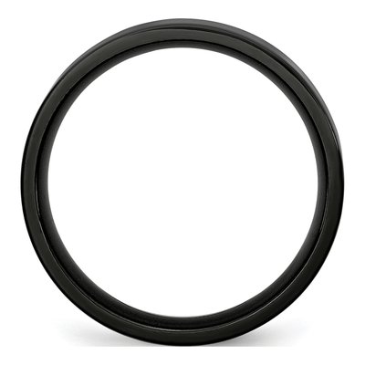 Black Stainless Steel 5mm Flat Wedding Band – view 3