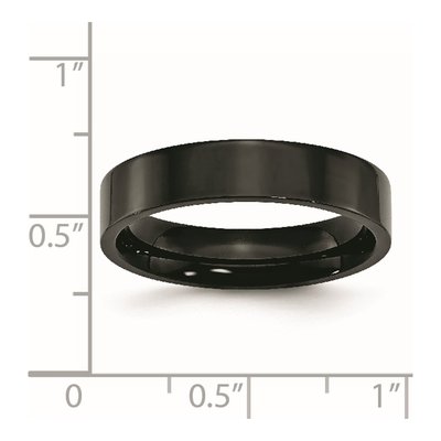 Black Stainless Steel 5mm Flat Wedding Band – view 7