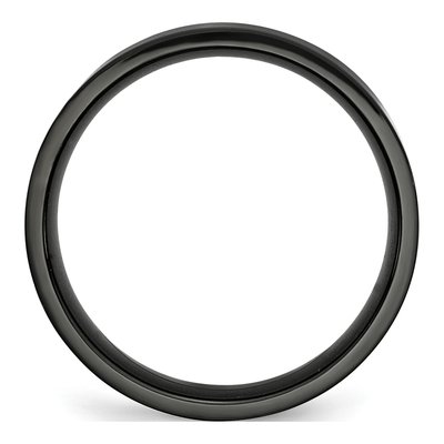 Black Stainless Steel 6mm Flat Wedding Band – view 3