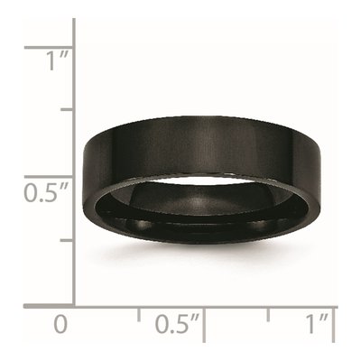 Black Stainless Steel 6mm Flat Wedding Band – view 7