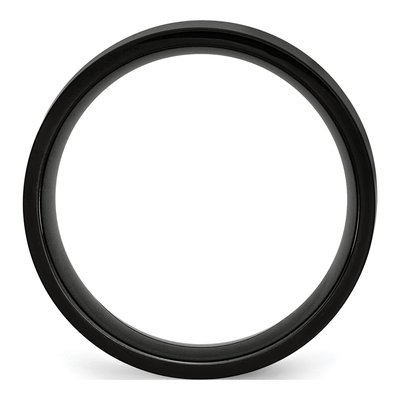 Black Stainless Steel 8mm Flat Wedding Band – view 3